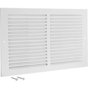 EZ-FLO 14 x 6 Inch (Duct Opening) Return Air Vent Cover for Wall or Ceiling, Solid Steel Return Air Grille, HVAC Vent Cover, White, 61628