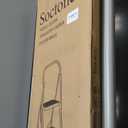 Soctone Step Ladder 3 Step Folding with Anti-Slip Pedal, Lightweight 3 Step Ladder with Handrails, 330 lbs Capacity Perfect for Kitchen & Household, White