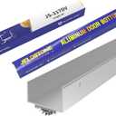 U-Shaped Aluminum Door Bottom Shoes(Mill Finish) - Fire Rated - 1-3/4"W x 1-1/8"H x 36" L Weather Stripping Seal for Exterior Doors, Vinyl Insert, JS-217DV