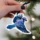 6 x WIRESTER Acrylic Hanging Ornament for Christmas Tree Holidays, Party, Car, Home, Office Decoration, Ready to Hang Ornament, Unique Xmas Gift Idea for Bird Lover - Blue Jay Bird (S1)