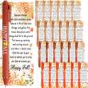 48 Set Thanksgiving Thank You Gifts Set Happy Fall Ballpoint Pens Bulk Fall Party Favors Gifts Pens with Autumn Greeting Cards for Employee Coworker Office Supplies