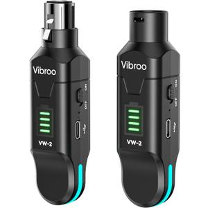Vibroo 5.8Ghz Wireless Guitar System, Charging Case Included, Wireless Transmitter and Receiver with 4 Channels for Guitars Bass and Other Electric Instruments
