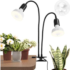 Barrina OG11A2 Clip On Grow Light for Indoor Plants, 4000K 22W(2 x 11W)