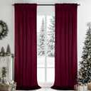 SimpleHome Red Velvet Curtains 96 Inches for Living Room,Rod Pocket Luxury Blackout Velvet Curtains Thermal Insulated 2 Panels Room Darkening Drapes,W40 x L96