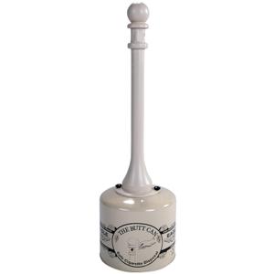 Eagle 1205BEI Galvanized Steel Cigarette Butt Receptacle, 5 gallon Capacity, 40" Height, 12" Diameter, Beige", "12" od x 40" h