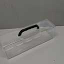 Plastic Storage Container with Lid, Clear Craft Tool Art Supply Sewing Organizer Box with Handle, Small Storage Bin for Paint Brush, Pencils, Crayon, Toys, Ribbons (M 11.8 x 3.54 x 3.46 in)