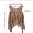 Flygo Women's Open Front Cotton Crochet Lace Boho Hippie Butterfly Vest Cardigan Coverup Sleeveless Irregular Hem (White)