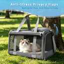 Pet Carrier for Medium-Small Cats, Collapsible Cat Carrier and Soft-Sided Pet Carrier for Cats and Small Dog Up to 17lbs, Stress-Free Travel with Privacy Cover, Travel Bag L18.9X11.42X11.42