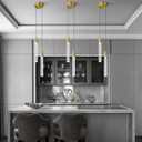 Modern Light Fixture Kitchen Island Pendant Light Dimmable LED Gold Pendant Lights Mini Crystal Pendant Lighting for Bedroom Dining Room Living Room2-Light