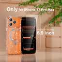 Compatible with iPhone 17 Pro Max Magnetic Case with Stand, Upgraded Clear Glitter Military-Grade Ring Kickstand Cover Case for Women Girls [1xScreen Protector] [1xCamera Lens Protector]-Clear