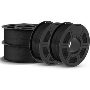 JAYO PLA 3D Printer Filament Bundle 4.4KG, PLA Filament 1.75mm Bulk, Dimensional Accuracy +/- 0.02mm, 4 Pack 1.1kg Spool Black