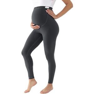 Maternity Leggings Over The Belly Soft Pregnancy Leggings Stretchy Seamless Activewear for Yoga Workouts Casual (Medium, Grey)