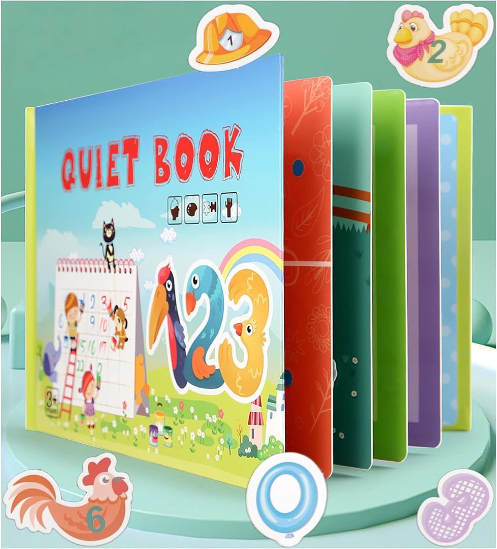 Toddler Busy Book - Montessori Toys Busy Book for Toddlers 3Years+, Montessori Learning Materials Homeschool Preschool Educational Activity Book Toys Birthday Gift Set