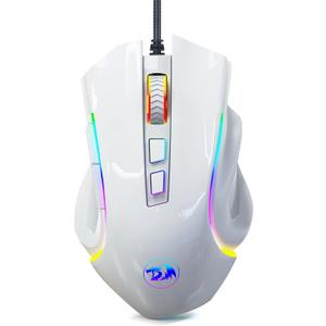 Redragon M602 Gaming Mouse, Ergonomic RGB Gaming Mouse Wired with 7200 Adjustable DPI, 9 Programmable Buttons, Professional Software for Gamer Office [White]