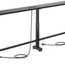 Dicasser 2 Pack Narrow Console Sofa Table with Adjustable Height (22"-33") & 2 Power Outlets, Skinny Behind Couch Table for Living Room Entryway Hallway, 79" L x 7" W x 33" H (Black)