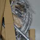 SONGMICS 50.2-Gallon (190 L) Laundry Basket with Wheels, Rolling Round Heavy-Duty Laundry Hamper Cart with Steel Frame and Removable Bag, 2 Locking Wheels, Gray and Metallic Silver URLS001G01