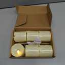 Homemory 2" x 2" Timer Remote Control Flickering Flameless Votive Candles, Realistic Battery Operated, 6 Pack 3D Wick Electric Fake for Christmas, Wedding, Home Decorations (Ivory Base (With Remote))