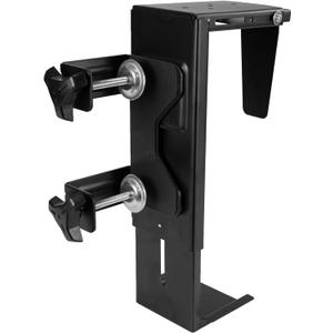 VIVO Adjustable Clamp-on Desk Leg PC Mount, Under Desk PC Mount, Computer Case CPU Holder with Tool-Free Installation, Black, MOUNT-PC01C