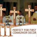 Wood Standing Cross,Christians Spiritual Religious Jesus Cross Wall Art,Handmade Nature Wooden Blessed,Tabletop for Church Home Decor Wood Crucifix