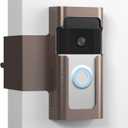 Anti Theft Ring Doorbell Mount: Metal Ring Apartment Door Mount Blink Doorbell Camera Holder No Drill - Renter Friendly Ring Doorbell Mount No Damage (Frosted Bistre)