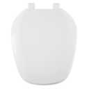 Centoco Eljer Emblem Round Toilet Seat with Square Front, Closed Front with Cover, Residential, Plastic, Made in the USA, EMB201-001, White