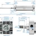 BAOMAIN Pneumatic Air Cylinder SC 63x300 2-1/2" Bore 12" Stroke with Clevis