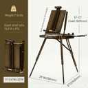 ATWORTH French Easel for Painting: Deluxe Beech Wood Plein Air Easel Stand with Metal Side Tray - Portable Sketchbox for Outdoor Field & Studio - Holds Canvas up to 34"- Gray Walnut, 24.6 inches