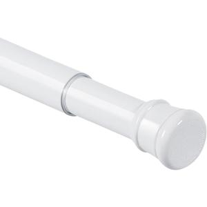 No Sectional Assembly Tension Curtain Rod 42-78 Inch, 1" Diameter Spring Long Adjustable Shower Curtain Rods for Bathroom Windows Closet No Drilling No Rust, White