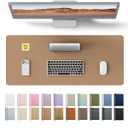 YSAGi Leather Desk Protector, Office Mat, Large Mouse Mat, Non-Slip PU Leather Blotter, Laptop Desk Mat, Waterproof Writing Pad for Office and Home(Khaki, 63" x 24")