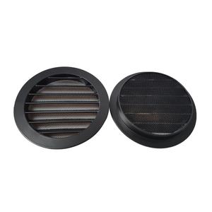 Hon&Guan 4 Inch Soffit Exhaust Vent, Aluminum Soffit Vents 4 inch Dryer Vent Cover Round with Built-in Fly Screen Mesh for Bathroom Kitchen Bedroom Office. (Black)