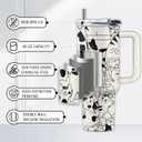 Cat Gifts for Lovers Mom Women, 40 Oz Cat Tumbler with Handle & Straw, Cats Themed Insulated Travel Coffee Mugs, Thanksgiving Christmas Birthday Gift for Animal Lover, Kitty Cup, 1 PCS