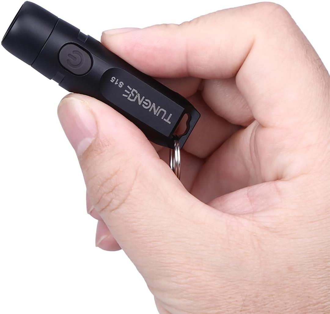 Rechargeable Keychain Flashlights, 650 High Lumens EDC Pocket Flashlights, Mini Flashlight Be Used for Camping Outdoors EmergencyBlack