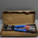 Battery Cable Lug Crimping Tool for AWG 10-1/0 Electrical Lug, with Cable Cutter 64pcs Ring Terminals and 70pcs Heat Shrink Tubing