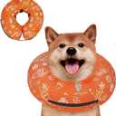 Inflatable Dog Cone Collar for After Surgery, Dog Donut Collar After Surgery, Soft Pet Cone for Small Medium Large Dogs to Stop Licking (L(Neck 12"-16"), Without Shield - Orange)