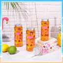 Baderke 24 Pcs Hawaiian Plastic Cups with Lids and Straws 13.5 oz Tropical Luau Clear Drinking Cup for Whiskey Soda Tea Juice Smoothies Coffee Milk Beach Birthday Party Supplies (Flamingo)