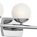 Kichler Jasper 24.5" Halogen Vanity Light in Chrome, 3-Light Mid Century Bathroom Vanity with Satin Etched Cased Opal Glass, (24.5" W x 7.75" H), 45582CH