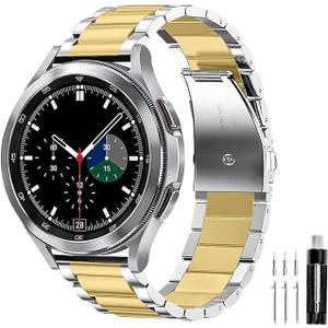 GOLDTOLUCK Stainless Steel Band Compatible with Samsung Galaxy Watch 8 7 6 5 4 Classic FE Pro 40mm 44mm 46mm 43mm 47mm 45mm 42mm 20mm Men Women Milanese Replacement Metal Elegant Casual