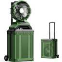 Portable Misting Fan with 30L Bucket, 30000mAh Rechargeable Battery Powered, 12Hrs Mist Rechargeable Fans, 4 Strong Winds, 4 Spray Mister, 3 Lighting Settings for Outdoor, Camping, Patios