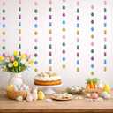 8 PCS Easter Glitter Bunny and Egg Garland, Easter Hanging Streamers Banners for Easter Spring Birthday Home Party Decoration Supplies