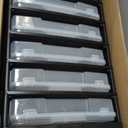 IRIS USA Fits 12" x 12" Paper, 6-Tier Scrapbook Rolling Storage Cart with Organizer for Stationery Vinyl Tools Office Art and Craft Supplies, Yarn, 6 Clear Cases w/Built in Handle - Black/Clear