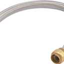 SharkBite 3/4 Inch x 3/4 Inch FIP x 24 Inch Stainless Steel Braided Flexible Water Heater Connector, Push To Connect Brass Plumbing Fitting, PEX Pipe, Copper, CPVC, PE-RT, HDPE, U3088FLEX24LF