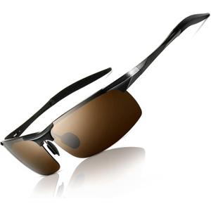 SUNGAIT Men's Polarized Sunglasses for Driving Fishing Golf Metal Frame UV400