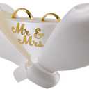 Engagement Ring Box for Proposal or Wedding Ceremony - Romantic Ring Gift Box - Promise Jewelry Holder - Ring Bearer Box - See Custom Variation for Name & Slot 1,2 or 3 (Mr and Mrs White)