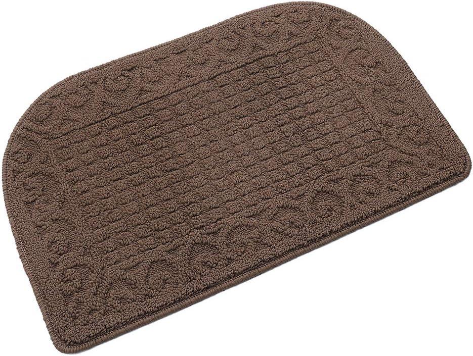 COSY HOMEER 27X18 Inch Anti Fatigue Kitchen Rug Mats are Made of 100% Polypropylene Half Round Rug Cushion Specialized in Anti Slippery and Machine Washable (Brown 1 pc) …