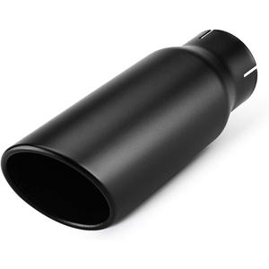 A-KARCK Exhaust Tip 3 Inch Inlet, 3" Inlet 4" Outlet 12" Overall Length Clamp On Muffler Tip For Truck Tailpipe, Rolled Angle Cut Design