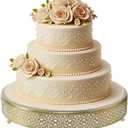 Cake Stand, Metal Round Cupcake Dessert Stand Cake Display Holder Cookies Fruit Serving Tray Decor for Wedding Party Birthday Baby Showers Anniversary (16in, Gold)