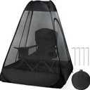 Pop Up Mosquito Net Tent for Chair with Stakes, One Person Pop Up Tent with 360 Mesh, Portable Personal Mosquito Net Shelter for Fishing, Backyard, Camping Outdoor Use, Not Included Chair