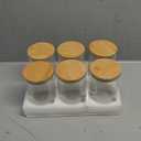 6 Pack Glass Storage Jars with Airtight Bamboo Lid, 30 OZ Glass Kitchen Canisters, Clear Container for Coffee Bean Storage, Dry Goods, Cookie, Candy, Tea, Spices and More