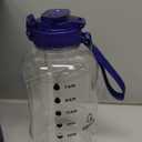 AQUAFIT 128 oz Water Bottle with Time Marker - Straw & Chug Lid - BPA Free 1 Gallon Gym Water Bottle with Handle - Big Gallon Jug (Clarity, 128 Ounces)