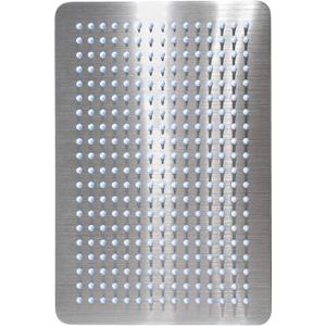 12-Inch Rectangle Rain Shower Head, KES Ultra-Thin High Pressure Rainfall Shower Heads, 300 Nozzles for Dense Water Flow, Full Body Waterfall Coverage, Wall or Ceiling Mount, Brushed Steel, J215F18-BS